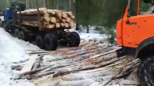 тдт55 тащит 2 КАМАЗа вездехода