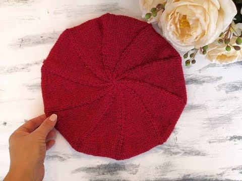 КЛАССИЧЕСКИЙ ОБЪЕМНЫЙ БЕРЕТ СПИЦАМИ смотреть онлайн