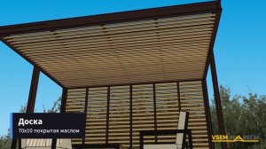 Беседка 4х3 с односкатной крышей из монолитного поликарбоната / Всем Навесы