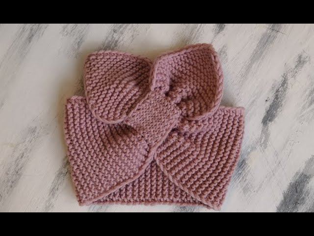 Повязка "СОЛОХА". Вязание спицами. Мастер класс. смотреть онлайн