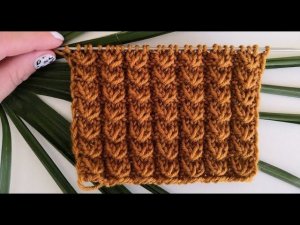 Объемный узор спицами «Гусиные лапки», видео. Вяжем спицами.