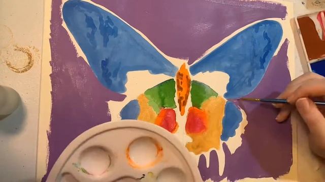 Madagascan Sunset Moth Acrylic Painting Time Lapse смотреть онлайн