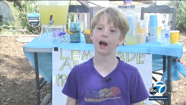 SoCal kids set up lemonade stand to raise money for children in war-torn Ukraine | ABC7 смотреть онлайн