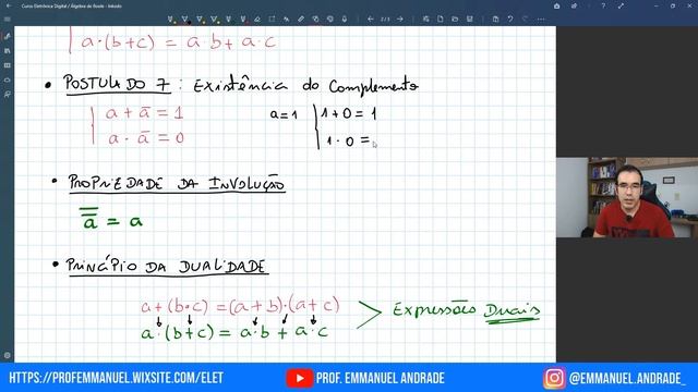 Aula 18 - Curso de Eletrônica Digital - Álgebra de Boole