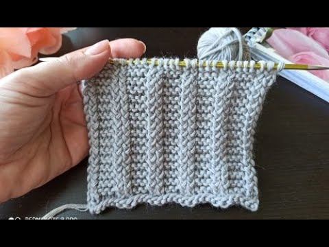 Рельефный узор спицами для вязания кардигана, джемпера, шарфа, шапки.