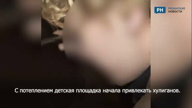 Пьяные рязанцы решили опробовать новую детскую горку