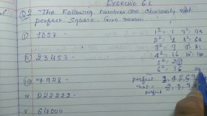 Q 2 - Exercise 6.1 - Class 8 | The following numbers are obviously not perfect square .Give reason