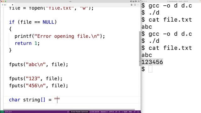fputs() Function | C Programming Tutorial