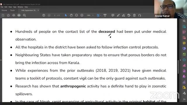 Editorial Analysis - Nipah Virus Attack in Kerala [14th September, 2023]