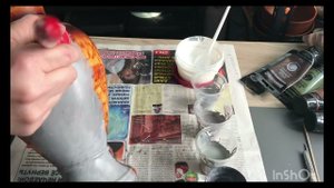 Перекрасила вазу как на Pinterest, самодельной меловой краской.