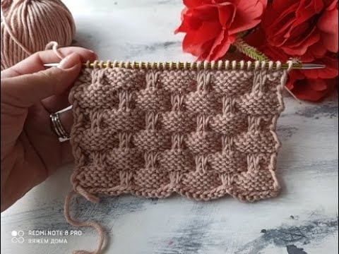 Оригинальный, простой узор спицами для вязания пледов, кардиганов, свитеров.