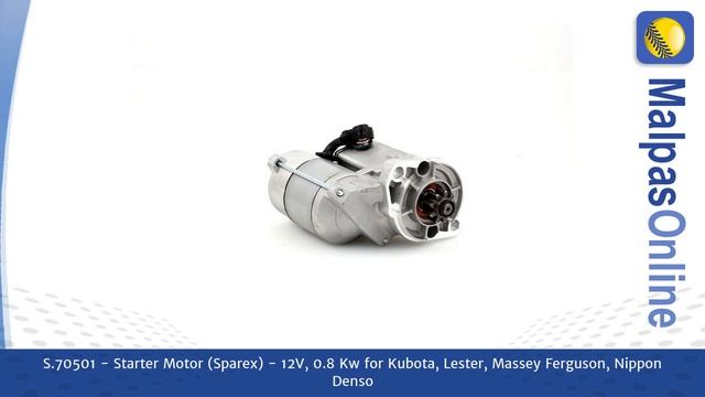 S.70501 - Starter Motor (Sparex) - 12V, 0.8 Kw for Kubota, Lester, Massey Ferguson, Nippon Denso смотреть онлайн