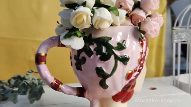 Керамическая ваза с ручкой ДОНЬЯ АГУЭДА  016835-50-1, 016835-50-2, 016835-50-3, 016835-70-1,016835-7