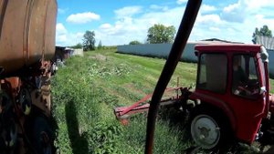 Покос травы роторной косилкой, минитрактор Weituo