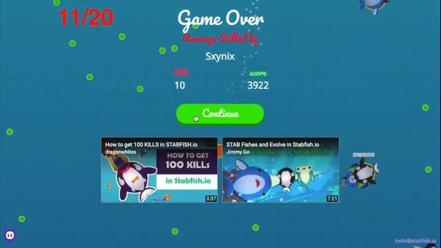 CHALLENGE 100 kills in 20 Games | Stabfish.io (Cc for English subtitle) смотреть онлайн