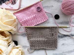 Вяжем планку спицами для кофты и кардигана и делаем вертикальные петли для пуговиц