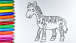 How to draw a zebra easily | Drawing and coloring