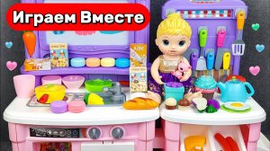Игрушки из мультиков ! Играем в детскую кухню Эльзы из Холодного Сердца ! Коллекция Минни Маус !