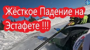 Жёсткое Падение На Эстафете!#лыжнаямедиалига #викторлыжник #лыжныйспорт #лыжныегонки #падениеналыжах