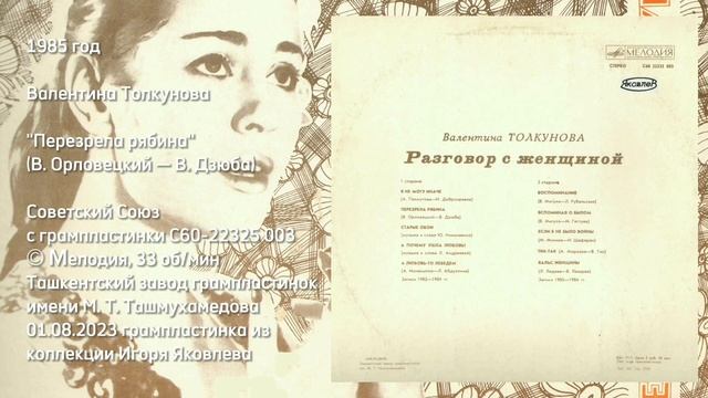 Валентина Толкунова 1985 год "Перезрела рябина" (В. Орловецкий — В. Дзюба) смотреть онлайн
