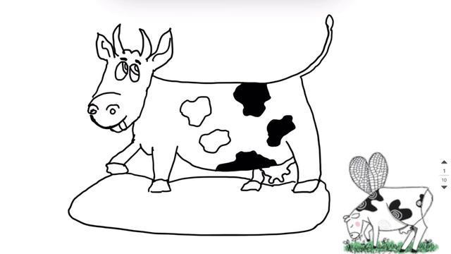 Drawing cow for kids Рисуем корову для детей.