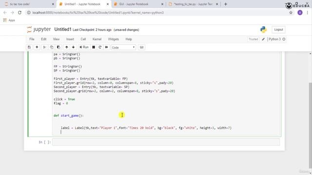 3 - PyCharm Project TicTacToe Game Development with GUITkinter