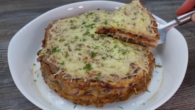 Закусочный пирог или торт, как больше нравится, вкус бесподобный_ простые идеи для перекусов_