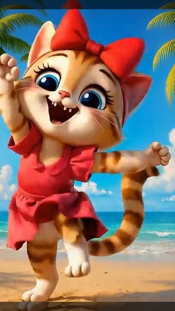 “Beach Vibes & Kitten Cuteness – The Purr-fect Summer Mood!”