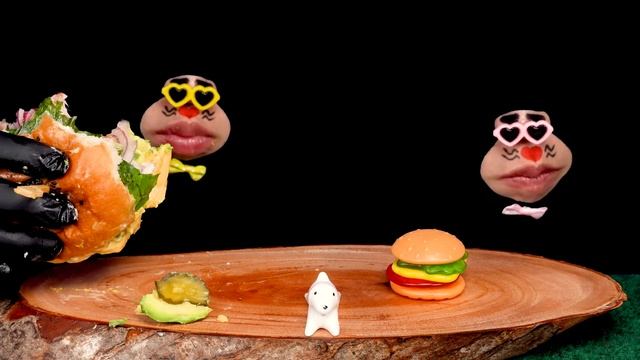 [ASMR MUKBANG] Real Burger VS Jelly Burger! 🍔TWIN RealMouth EATING SHOW!