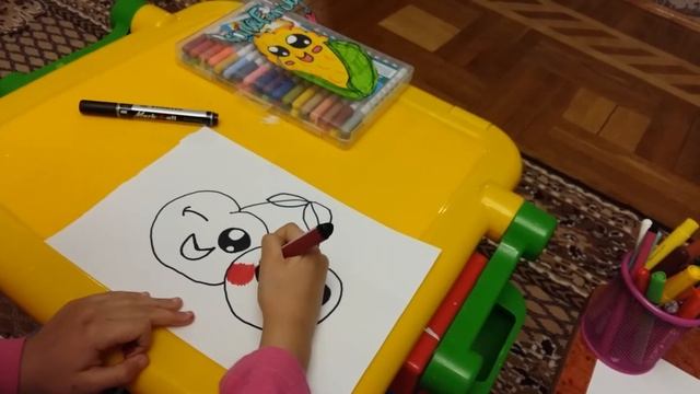 Мы рисуем с моей мамой вишенки😋🍒 смотреть онлайн