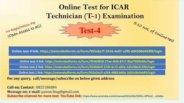 ICAR Technician (T-1) Examination Test Series - 4