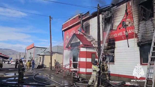 Пожар село Кош-Агач 17.04.2025г.