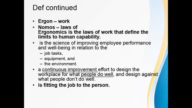 Introduction to Ergonomics