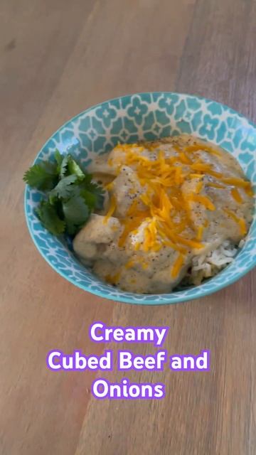 Creamy Cubed Beef and Onions in a sour cream and cheese sauce.  Mmm good #recipe #cookbook #beef