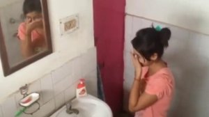 Girl changing dress in washroom | Hidden Cemera | Girl in washroom recording live video | Hot | MMS