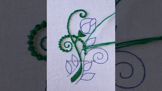 botanical flower design hand embroidery tutorial rose hand embroidery #bordado #embroidery
