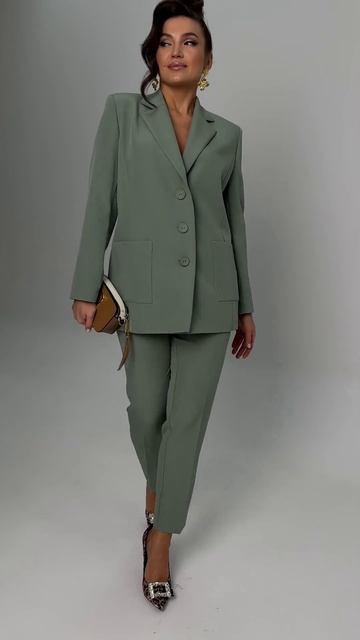 6102 костюм женский размерный ряд 52-58 цвет фисташка смотреть онлайн