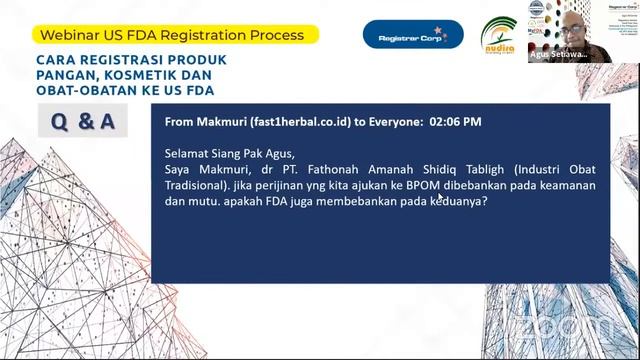 Webinar Cara Dapatkan Izin FDA untuk Pasarkan Produk ke AS смотреть онлайн