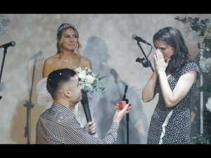 Сделал предложение руки и сердца на свадьбе друга, глаза на мокром месте, видеосъёмка свадьбы