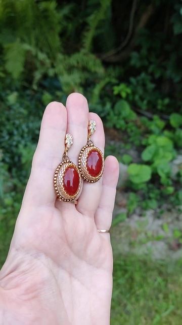 Серьги с сердоликом.