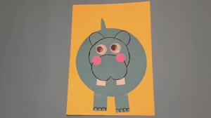 ПЛОСКОСТНАЯ АППЛИКАЦИЯ ИЗ ЦВЕТНОЙ БУМАГИ БЕГЕМОТ