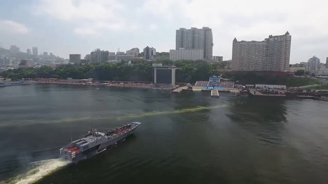 Празднование Дня ВМФ с высоты птичьего полета Съемка с квадрокоптера смотреть онлайн