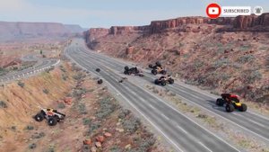 Мультик Грузовики-монстры против огромного лежачего полицейского - BeamNG.Drive
