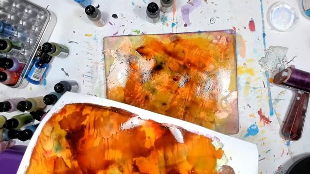 Creating  DIY Stickers with Gel Press Printable Vinyl and Alcohol Inks !!