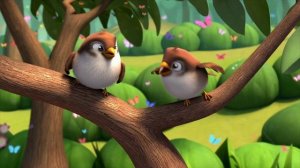 Воробьи - Детский Футаж