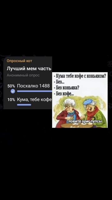 Наш тг:https://t.me/oprosniy_kot #мем #опрос смотреть онлайн