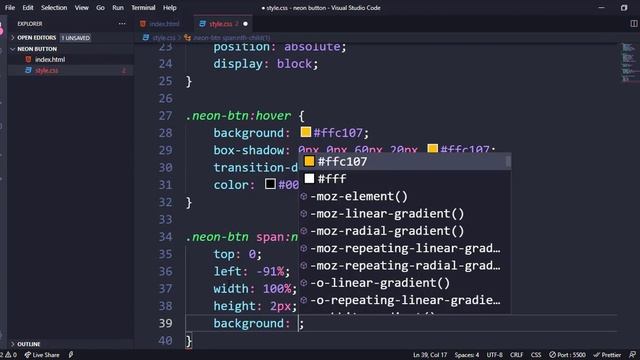 Neon Button Effects on Hover || Glowing Effect on Hover using HTML & CSS