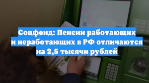 Соцфонд: Пенсии работающих и неработающих в РФ отличаются на 2,5 тысячи рублей
