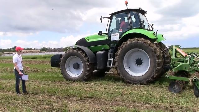 трактор Deutz Fahr Agrotron X720 270 л.с. и дисковая борона AMAZONE Catros 6002-2 смотреть онлайн