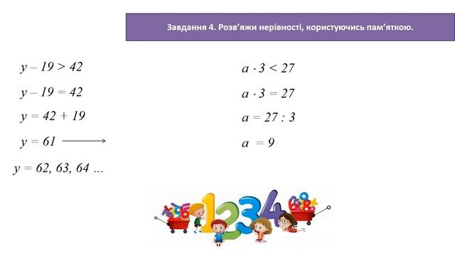 Математика 3 клас Скворцова Розв'язуємо нерівності зі змінною методом зведення до рівняння смотреть онлайн